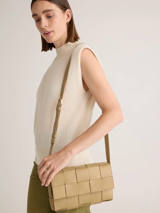 Quince Tan Woven Flap Crossbody Bag - Picture 2 of 7